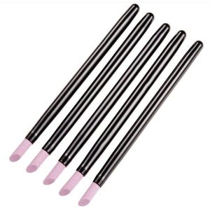 5Pcs Quartz Stone Scrub Pen Cuticle Remover Pusher Trimmer Dode Huid Remover Zwarte Professionele Nail Art Care Tool