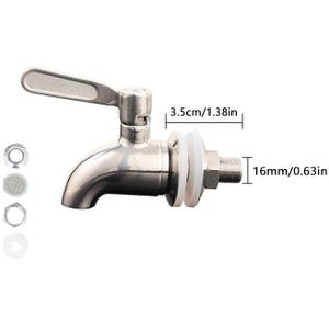 16Mm Wijn Vat Water Tap Tap 304 Rvs Kraan Voor Wijn Bier Eiken Vat Drank Dispenser Bar Benodigdheden keuken