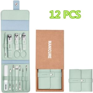 12-16 Stks/set Nail Cutter Set Rvs Nagelknipper Set Met Opvouwbare Tas Manicure Cutter Kits Schaar Make beauty Tool