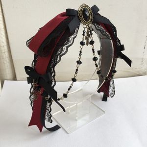 Originele Wijn Rood Donker Zwart Lolita Kleine Haarspeld Lolita Hoofdtooi Gothic Kc