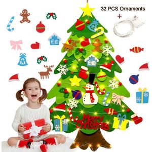 Kerst Decoratie Diy Vilt Kerstboom Opvouwbare Ruimtebesparend Jaar Sfeer Decoratie Kinderen