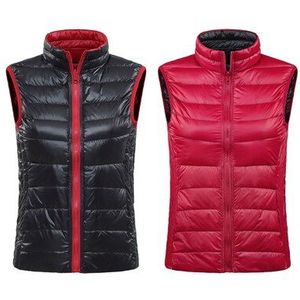 Vrouwen Omkeerbare Golf Mouwloze Jas Warm Eendendons Dikker Vest Jas Lichtgewicht Sportkleding Golf Vest D0686