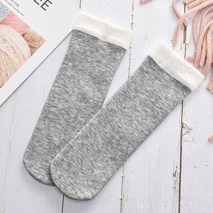 Winter Warm Vrouwen Sokken, Gekleurde Katoenen Verdikte Plus Fluwelen Sokken, Ademend En Zweet-Absorberende Mode Sokken