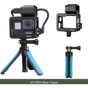 ULANZI V2 V3 Pro Vlog Metalen Kooi Case voor Gopro 7 6 5 Vlogging Case met 52MM Lens Filter mic Adapter Case Koude Schoen voor Mic