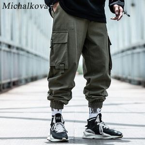 Michalkova Mens Dark 2020SS Paratrooper Broek Multi Functie Grote Pocket Streetwear Broek Casual Overalls Leggings Broek Cargo