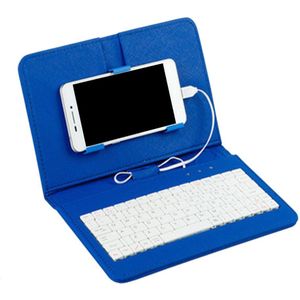 4.8-6.0 Inch Telefoon Case Pu Leather Flip Case Bedraad Toetsenbord Holster Universele Protector Vervanging Voor Andriod