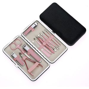 12 Stuks Set Van Nagel Manicure Gereedschappen Nagels Teen Clipper Schaar Tweezer Pedicure Kit Professionele Case Voor Reizen