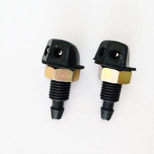 10Mm Wasmachine Draad Nozzle Ruitenwisser Auto Voorruit 2Pcs Truck Voorruit Zwart Universele
