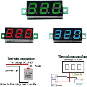 Mini Digitale Voltmeter Voltage Tester Meter 0.28 Inch 2.5V-30V Led Scherm Elektronische Onderdelen Accessoires Digitale Voltmeter