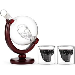 800 Ml Globe Whisky Karaf Wijn Karaf Decoratieve Fles Cup Glas Ambachtelijke Wijnkoeler Draaibare Wijnfles
