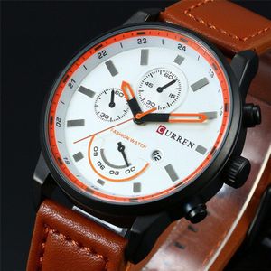 CURREN Mannen Horloge Luxe Man Horloge 30M Waterdichte Sport Horloge Casual Lederen Quartz Zakelijke Horloges