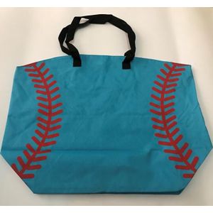 Baseball Zak Voetbal Baseball Witte Stiksels Tassen Baseball Vrouwen Katoenen Canvas Sport Tassen Baseball Tote