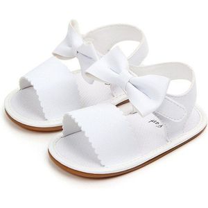 Brand Leuke Pasgeboren Baby Baby Meisjes Strik Prinses Schoenen Peuter Zomer Sandalen Pu Antislip Rubber Shoessize 0-18M