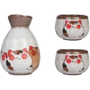 Antowall Japanse Fortune Cat Japanse Keramische Sake Wijn Cup Kleine Drinken Thee Water Cup Set