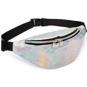 Vrouwen Mannen Iriserende Holografische Fanny Stijl Pack Shiny Heuptas Hip Purse Reistas