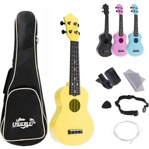 4 Snaren 21 Inch Sopraan Ukulele Volledige Kits Akoestische Kleurrijke Hawaii Gitaar Guitarra Instrument Voor Kinderen En Muziek Beginner