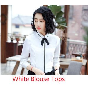 Stijlen Lente Elegante Slanke Witte Blouses Shirts Voor Dames Tops Werkkleding Blouse Vrouwelijke Kleding Ol Stijlen