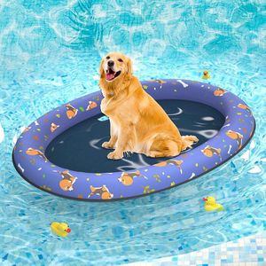 140X90 Cm Grote Blauwe Hond Zwembad Float Opblaasbare Hond Huisdier Zwembad Float Doggie Drijvende Vlot Zomer Hond Zwemmen zwembad Speelgoed Vlot