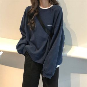 Hoodies Vrouwen Mode Harajuku Brief Eenvoudige Lente Dunne All-Match Femme Sweatshirt Koreaanse Chic Grote Maat Zwarte Meisjes Truien