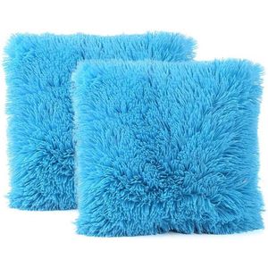 2pc Pluche Kussensloop Taille Gooi Kussenhoes Home Decor Decoratieve Vierkante Super Glad Invisi Inbrengen En Wassen b1