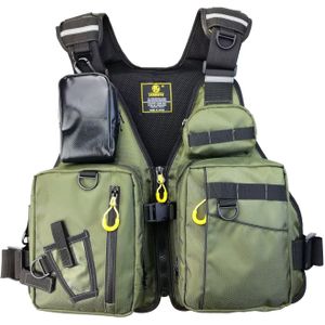 Vissen Reddingsvest Hoge Drijfvermogen Zwemvest Grote Maat Unisex Multifunctionele Multi Pocket Buiten Vissen Vest