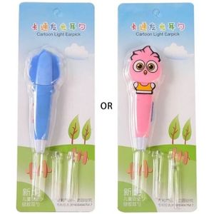Cartoon Uil Lichtgevende Earpick LED Licht Oor Schoonmaken Lepel Baby Oorsmeer Verwijderen Veilig Tool Kids Verpleging