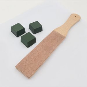 Houten Handvat Lederen Slijpen Strop Handgemaakt Scheermes Polijstbord Voor Scheermessen Dubbelzijdig Thuis Slijpgereedschap