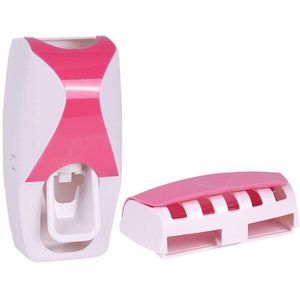 Tandpasta Dispenser Automatische Tandpasta Knijper En Automatische Tandpasta Houder Kit Wall Mount 5 Borstel Houder Handsfree