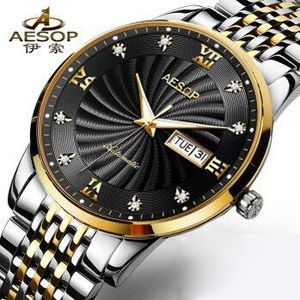 Aesop Brand Automatische Mechanische Horloge Heren Rvs Classic Horloge Mannelijke Klok Relogio Masculino Hodinky Saati