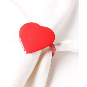 6 Stuks Grote Rode Hartvormige Valentijnsdag Servet Gesp Servet Ring Servet Ring Mond Doek Ronden