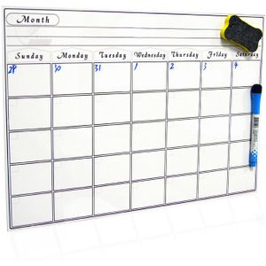 Magnetische Maandelijkse Kalender, Maandelijkse Planner voor Home Office Classroom Herbruikbare PET Film Kantoorbenodigdheden