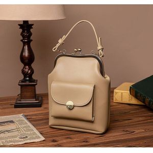 Vintage Metalen Gesp Clip Zakken Vrouwen Pu Lederen Schoudertas Crossbody Tas Waterdicht Dames Handtas Portemonnee Mini Clutch Vrouwelijke