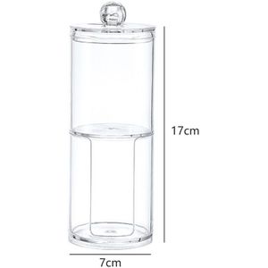 Make Wattenschijfje Organizer Badkamer Opbergdoos Voor Wattenstaafjes Cosmetica Sieraden Make Remover Pad Container Met Bamboe Deksel