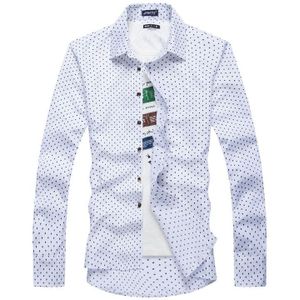 Lente Herfst Boutique Natuurlijke Hoge Katoen Paddestoel Print Shirt Koreaanse Mannen \ &#39;S Lange Mouw