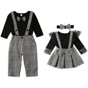 Citgeett Lente Familie Bijpassende Kleding Broertje Romper Algehele Grote Zus Rok Broek Set Overalls Outfit