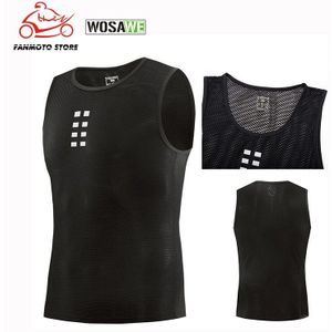 Wosawe Mannen Motorfiets Fietsen Vest Lichtgewicht Ademend Mouwloos Shirt Mannelijk Sneldrogende Reflectante Slim Fit Spier Vest