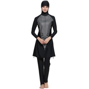 Modest Volledige Cover Moslim Badmode Plus Size Vrouwelijke Badpak Strand Badpak Burkinis voor Moslim Meisjes Pailletten plus size