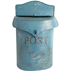 Europese Stijl Iron Retro Mailbox Blauw Mailbox