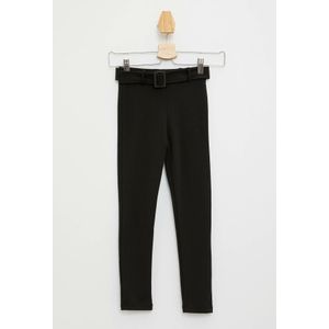 Defacto Meisje Herfst Zwarte Lange Broek Meisjes Casual Riem Bodems Meisjes Elastische Broek Kinderen Trousers-L5574A619AU