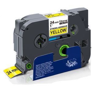 Unismar 24Mm TZe-S251 TZeS251 Zwart Op Wit Gelamineerd Label Tape Sterke Zelfklevende Etiketten Tze S251 Tze S251 TZe-S251 Voor P-Touch