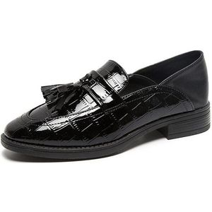 Japanned Lederen Schoenen Vrouw Fringe Loafers Krokodil Slip Op Klimplanten Dames Schoenen Preepy Meisjes Oxfords Kwastje Mocassins Femme