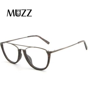 Muzz Brilmontuur Hout Optische Bril Voor Unisex Houten Tempel Frame Semi Randloze Brillen Acetaat Frames Mannen Bril