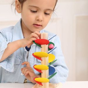 Baby Kids Kinderen Educatief Blokken Houten Boom Marmer Bal Run Spoor Play Game Intelligentie Smart Baby Speelgoed Voor Jongens Meisjes