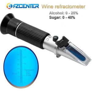 Handheld Refractometer 25-40% Suiker 0-25% Alcohol Concentratie Optische Wijn Inhoud Meter Mini Atc Meten Tester