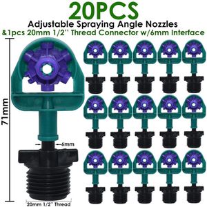 Tuin Watering Irrigatie Nozzles Verstelbare Hoek Sprinklers 60/90/180/270/360 Graden Op 50Cm Filberglass Stake kas