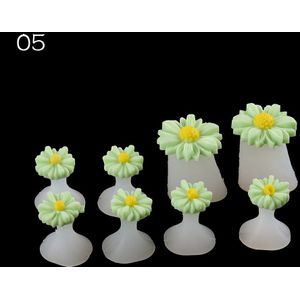 8 Stuks Neus Siliconen Separator Daisy Bloem Comfortabele Teen Duim Protector Nail Art Diy Tool Pedicure Separator Voetverzorging Gereedschap