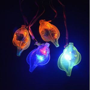 Led Light-Up Knipperend Conch Ketting Hangers Glow Sieraden Touw Kettingen Kids Birthday Party Cosplay Halloween Kerst