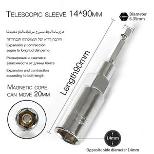 Smart Moer Driver Hex Shank Metric Steeksleuteldop Bit1/4 Elektrische Magnetische Schroevendraaier Uitzetting En Krimp Volgens bolt