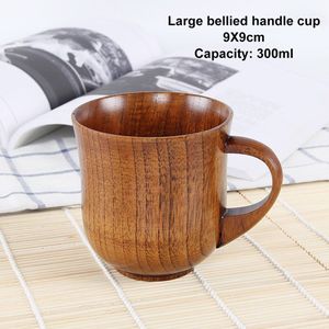 Japanse Stijl Houten Cup Creatieve Jujube Hout Isolatie Theekop Houten Koffie Cup Drinkbeker Koffiekopje En Schotel Sets