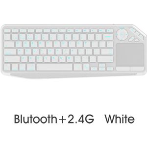 Wireless Keyboard Bluetooth 2.4G Wireless Touch TV Keyboard with Easy Media Control and Built-In Touchpad Mouse Solid Stainless
